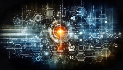 Fototapeta premium Interfaces Futuristas: Innovación en Tecnología y Ciencia, Desarrollo tecnológico, Innovación aplicada, Ai