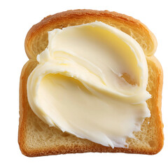 White bread smeared with butter on transparent background. design elements.