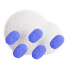 Cloudy and rainy isolated. Weather forecast icon. Climate elements. 3D Wool felt style illustration. 