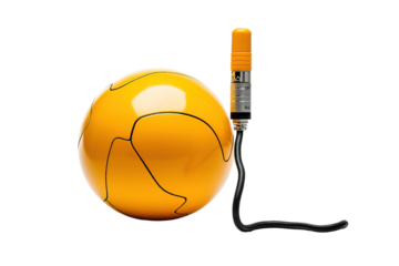 A Spherical World Connected By A Serpentine Wire on a White or Clear Surface PNG Transparent Background.