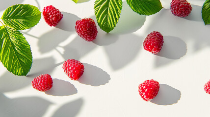 Beautiful raspberries isolated on white background fresh raspberry farm market product....