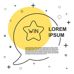 Black line Casino win icon isolated on white background. Random dynamic shapes. Vector