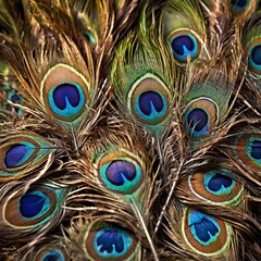 Obraz premium peacock feather close up