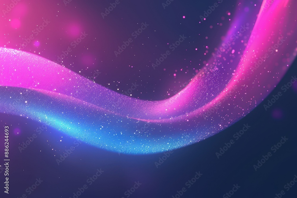 Aufkleber digital wave of light particles in a futuristic and high-tech atmosphere.