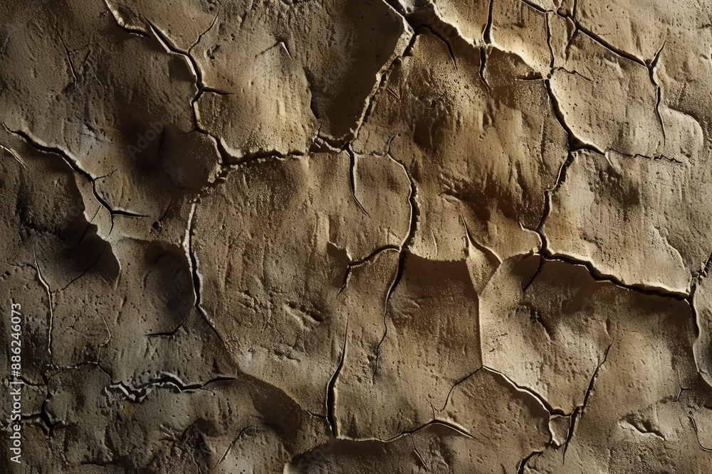 Poster detailed close up of a wall showing multiple cracks and imperfections, create a detailed and realist
