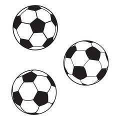 Football Soccer Balls Vector Illustration