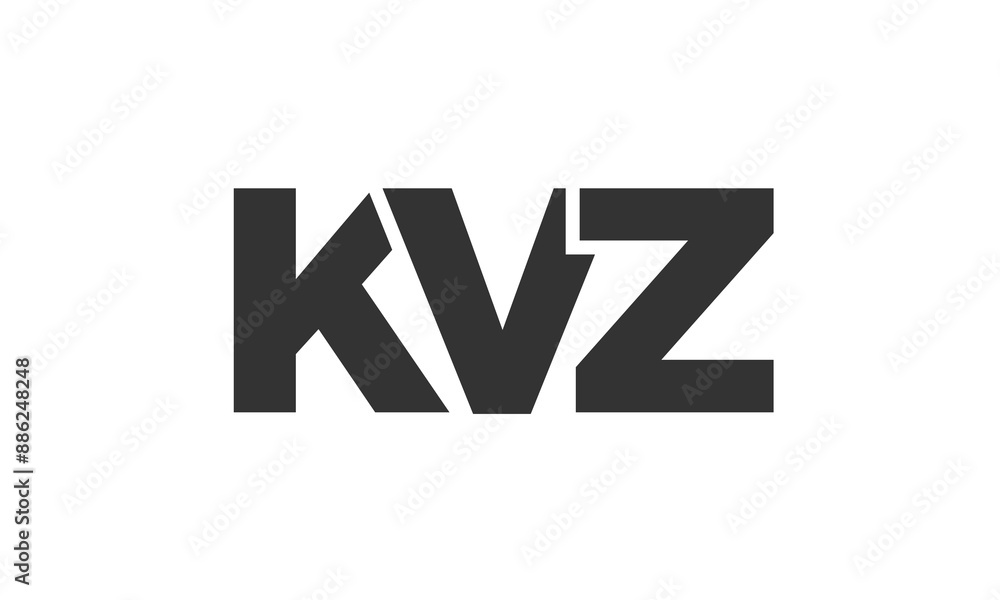 Fototapete kvz logo design template with strong and modern bold text. initial based vector logotype featuring s