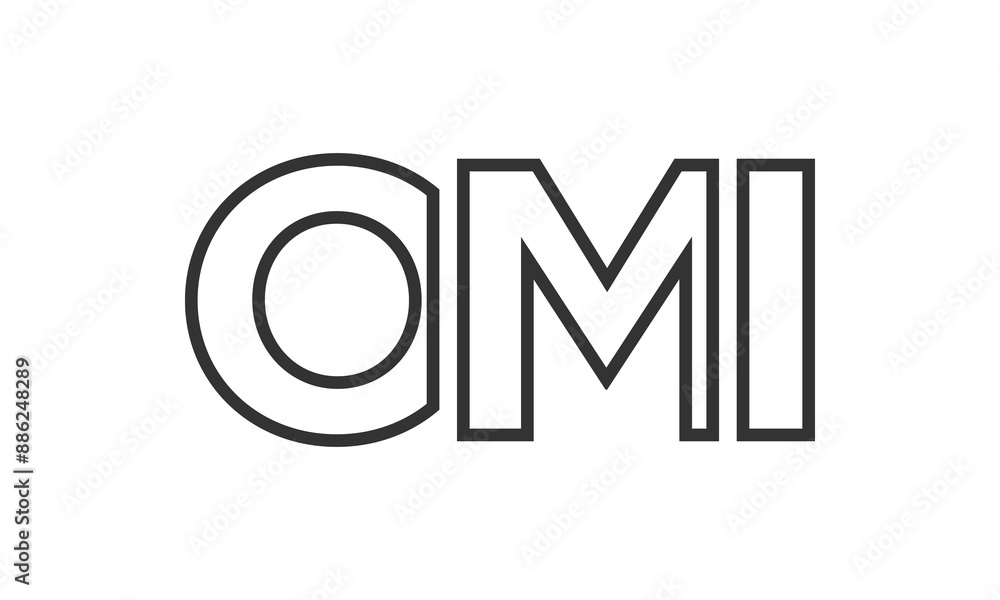 Poster omi logo design template with strong and modern bold text. initial based vector logotype featuring s