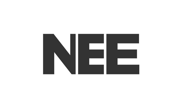 NEE logo design template with strong and modern bold text. Initial based vector logotype featuring simple and minimal typography. Trendy company identity.
