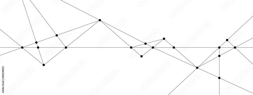 Fototapete Network structure connect lines and dots background template. Technology data transfer server global system graphic vector.
