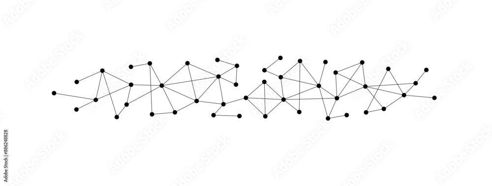 Aufkleber Polygonal connect lines and dots background template. Technology network data transfer server global system graphic vector.