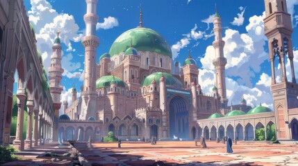 Fototapeta premium A Beautiful Mosque Under A Clear Sky