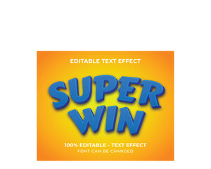 Super Win 3D Text Effect with Yellow Bakground