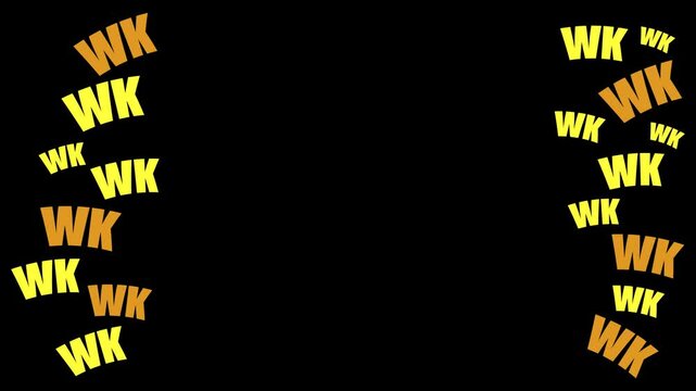 "wk wk" laugh effect on left and right side animation on transparent background