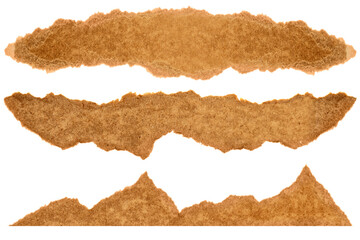 Three sets of sandpaper with a mountain range in the background