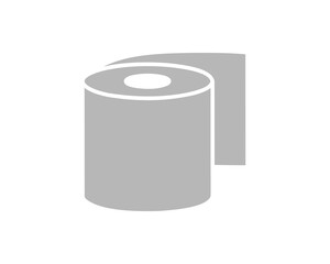 Toilet paper roll or tube icon design, template for wc. Bathroom hygiene icons, kitchen cleaning towel. Blank soft scroll product.