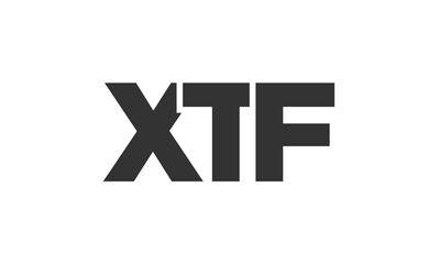 XTF logo design template with strong and modern bold text. Initial based vector logotype featuring simple and minimal typography. Trendy company identity.