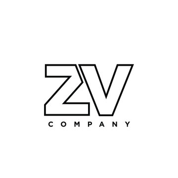 Letter Z and V, ZV logo design template. Minimal monogram initial based logotype.