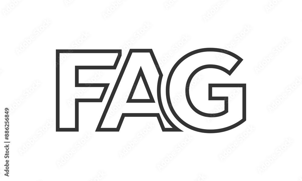 Poster fag logo design template with strong and modern bold text. initial based vector logotype featuring s