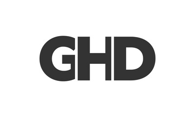 GHD logo design template with strong and modern bold text. Initial based vector logotype featuring simple and minimal typography. Trendy company identity.