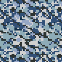 Fototapeta premium Camouflage pixel pattern for hunting. Military texture. Abstract army background for cloths
