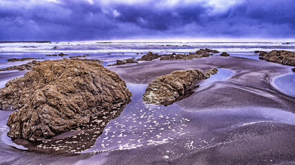 Beach of Los Quebrantos, Cantabrian Sea, San Juan de la Arena, Soto del Barco, Principado de...