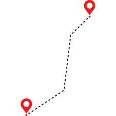 Travel Path, Map, Route, Gps Distance Icon