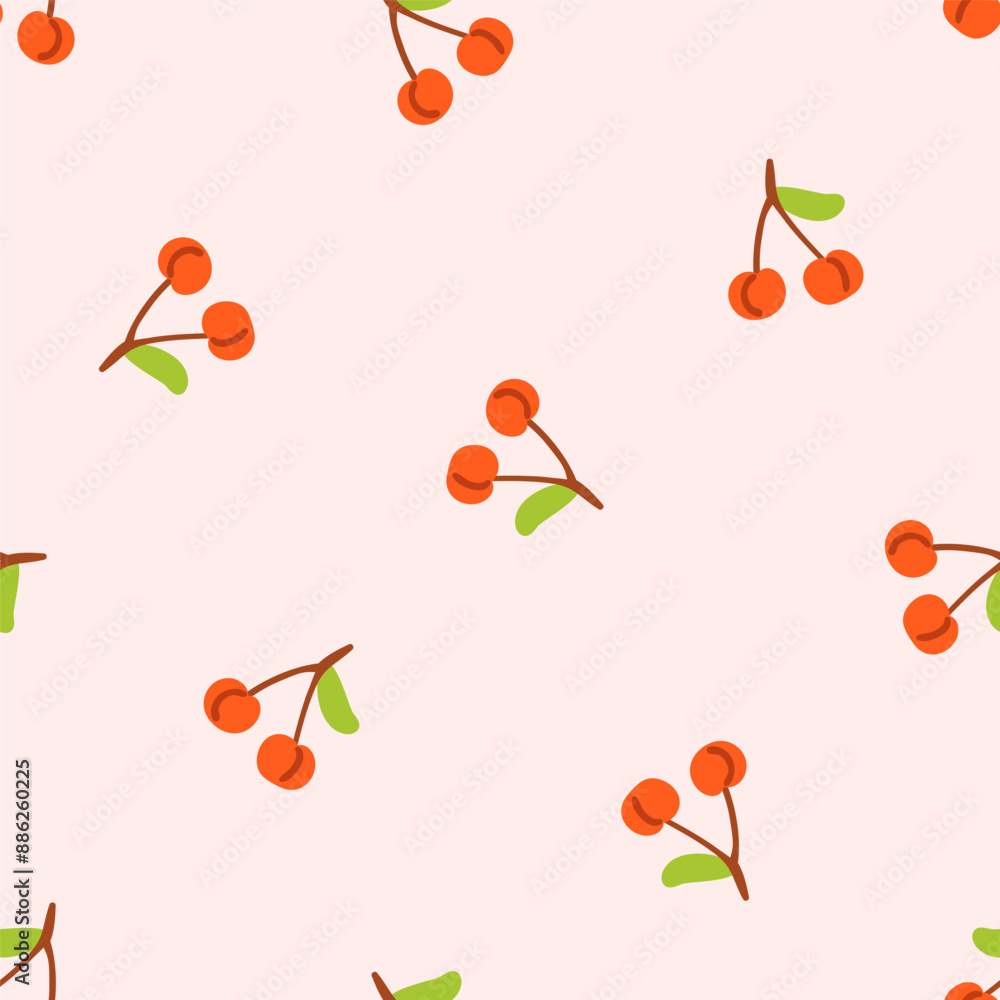 Poster cherry pattern, seamless texture. repeating print, berry background design. endless wrapping, sweet 