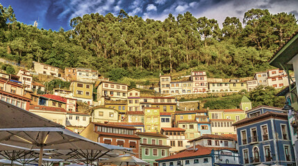 Obraz premium Cudillero, Fishing Village, Cantabrian Sea, Principado de Asturias, Spain, Europe