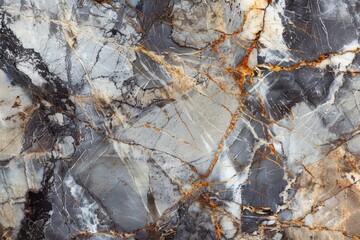 Abstract Grey and Gold Marble Texture with Intricate Veining and Patterns for Interior Design and Decorative Projects