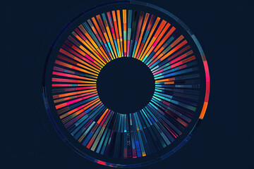 A colorful circle with many different colors