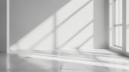 Shadow of window on wall, Minimalistic style, Summer time.