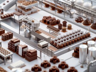 Chocolate Factory Production Line Miniature Model
