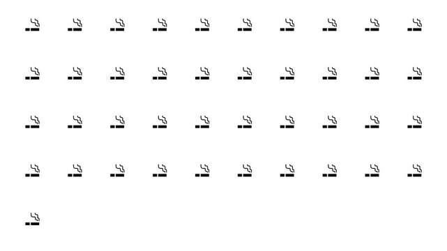Prohibition of smoking infographic background. Smoking pictograms lined up from left to right, with a no symbol overlay appearing progressively. Social Etiquette, Health, Secondhand Smoke Prevention