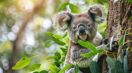 Fototapeta premium Koala in Eucalyptus Tree