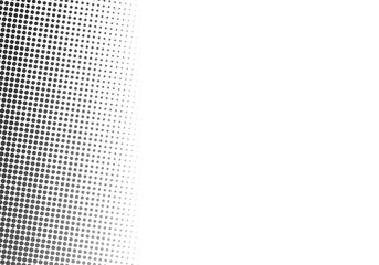 Black abstract dotted halftone on transparent background