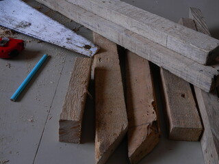 Photos of daily activities carrying out carpentry activities.