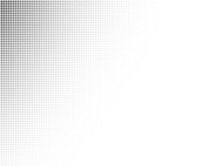 Black abstract dotted halftone on transparent background