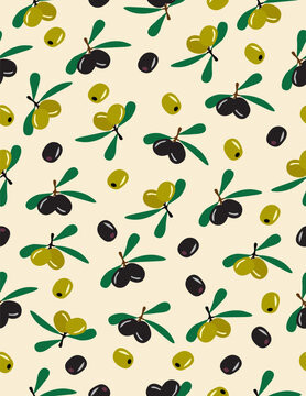 seamless pattern with olives