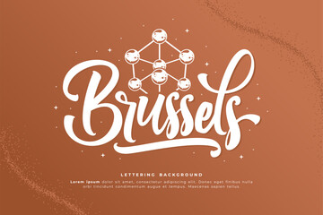brussels lettering background vector design