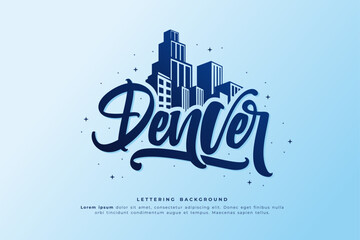 denver lettering background vector design