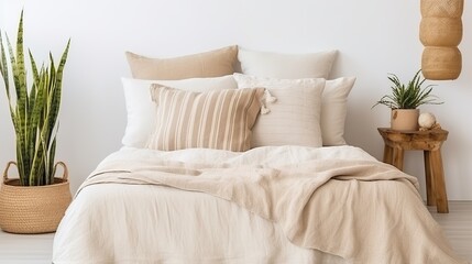 Cozy Bed with Natural Textures