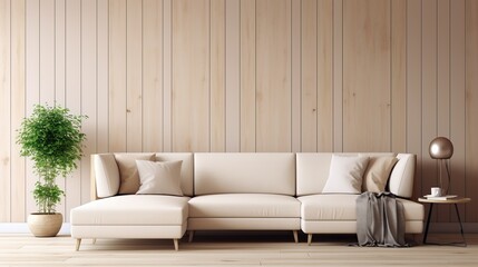 Minimalist Living Room with a Cozy White Sectional