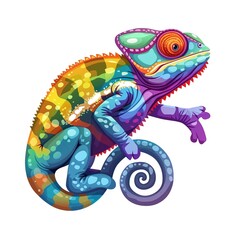 Obraz premium Chameleon Classic fashion cartoon isolated whitebackground