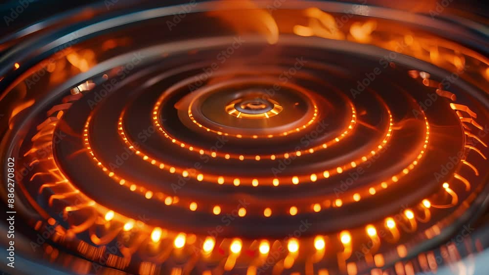 Aufkleber macro shot of one of the circular burners on a portable induction cooker showcasing the unique coil 