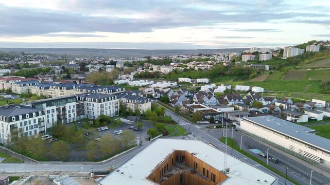 Epernay, France. Drone Flight and Scenic View 