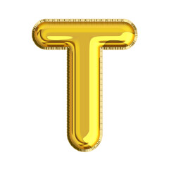 Gold foil balloon English letter T