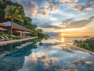 Obraz premium Experience an elegant members-only resort offering picture-perfect scenery and exclusive services