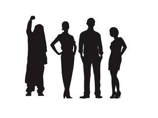 Business people silhouettes pack vector
