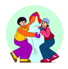 green snow 3d illustration